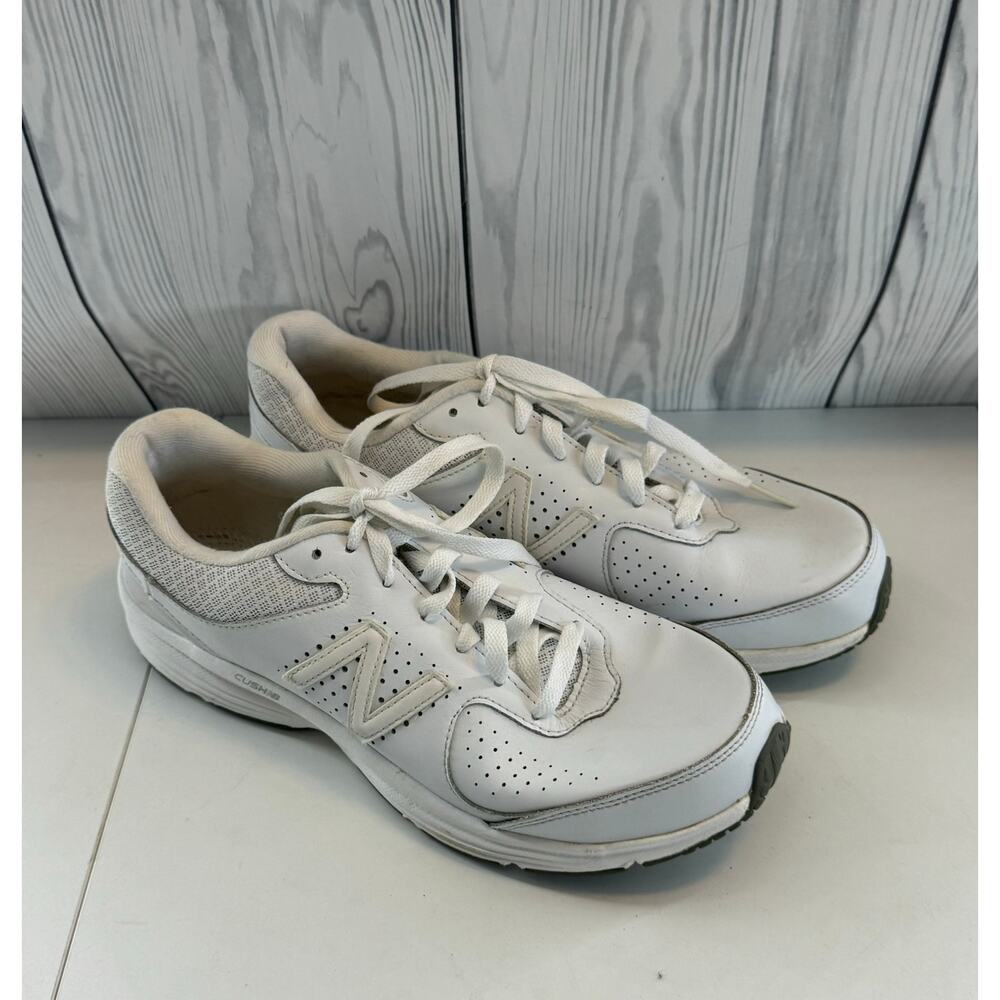 New Balance 411 Walking Training Shoes All White Leather Men's 9.5
